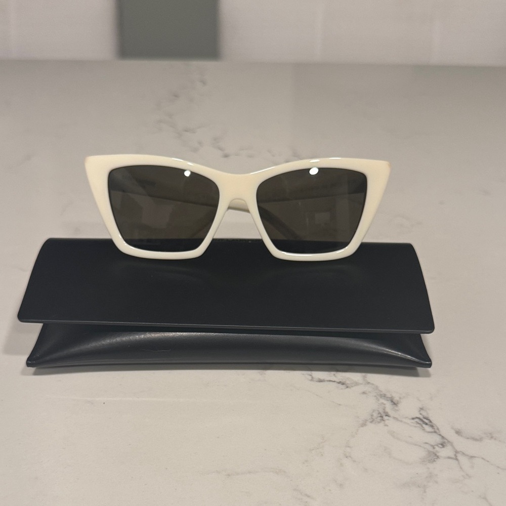 NWOT Saint Laurent SL276 MICA 55 SUNGLASSES, IVORY Cat Eye